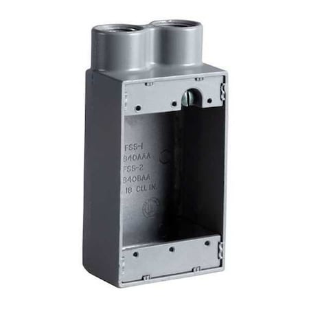 Electrical Box, 18 cu in, FSS Box Type, 1 Gang, Malleable Iron, Rectangular Shape MPN:FSS-1M
