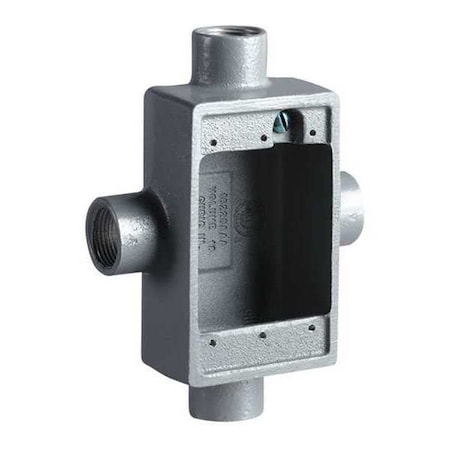 Electrical Box, 18 cu in, FSX Box Type, 1 Gang, Malleable Iron, Rectangular Shape MPN:FSX-1M
