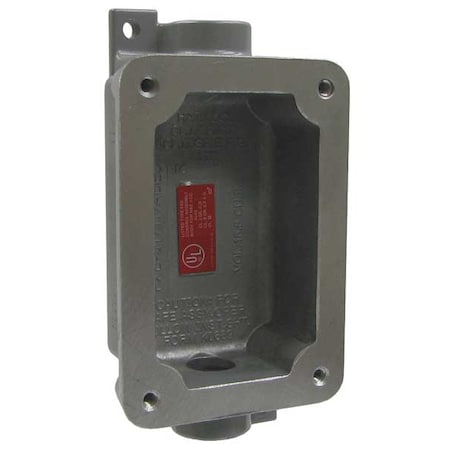 Electrical Box, 15.5 cu in, Device Box Type, 1 Gang, Aluminum, Rectangular Shape MPN:FXB-5