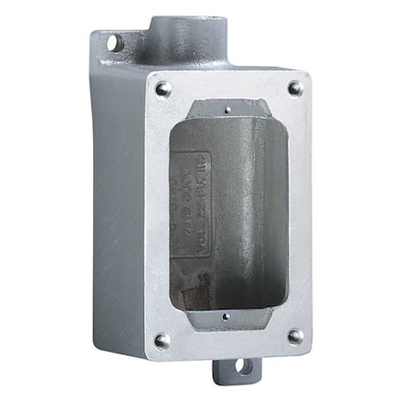 Electrical Box, 22 cu in, Device Box Type, 1 Gang, Aluminum, Rectangular Shape MPN:SWB-2