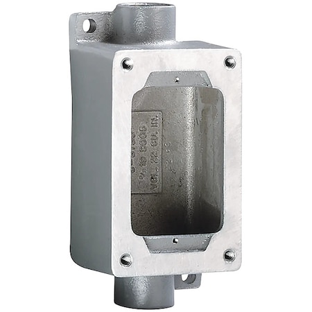 Electrical Box, 22 cu in, Device Box Type, 1 Gang, Aluminum, Rectangular Shape MPN:SWB-5