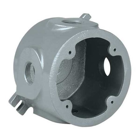 Electrical Box, 45 cu in, Outlet Box Type, 1 Gang, Aluminum, Round Shape MPN:VLJDX-3