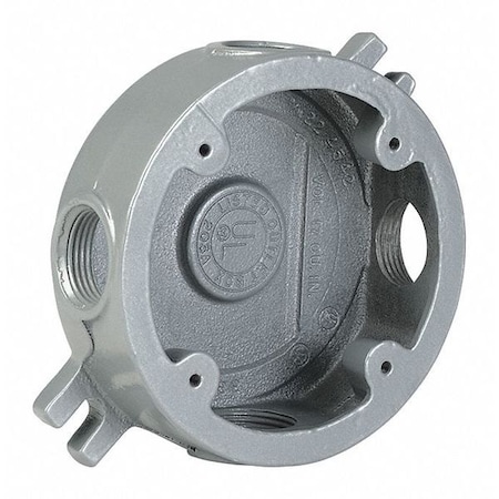 Electrical Box, 17 cu in, Outlet Box Type, 1 Gang, Iron, Round Shape MPN:VLJSX-1M