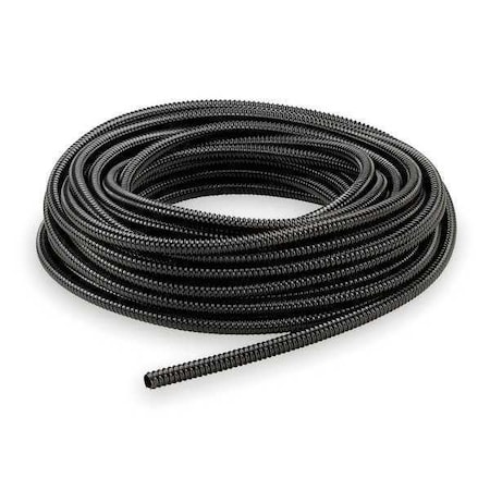 Liquid-Tight Flex Plastic Conduit, 3/8 in Trade Size, 100 ft, 2 in Bend, PVC, Black MPN:B2038