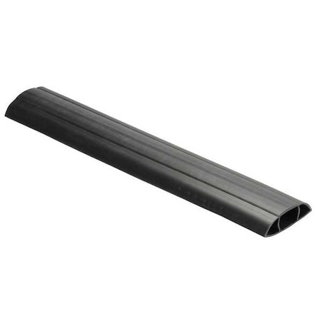 Cable Protector, 1-11/16 in H, 5 ft L, 5-5/8 in W, 1 Channel, PVC, Black MPN:FT10BK5