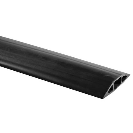Cable Protector, 9/16 in H, 10 ft L, 2-3/4 in W, 1 Channel, PVC, Black MPN:FT2BK10