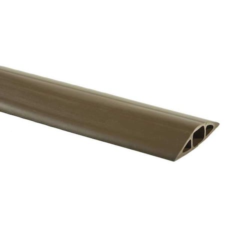 Cable Protector, 3/4 in H, 5 ft L, 3 in W, 1 Channel, PVC, Brown MPN:FT3BR5