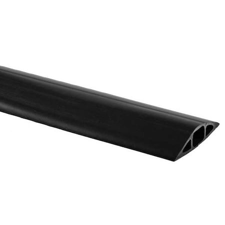 Cable Protector, 1-1/8 in H, 5 ft L, 3-1/4 in W, 1 Channel, PVC, Black MPN:FT4BK5