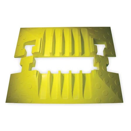 Cable Protector End Cap, 2 in H, 5-3/4 in L, 17-1/2 in W, 5 Channel, Polyurethane, Yellow MPN:HBLTRED5ECB