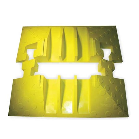 Cable Protector End Cap, 3-1/8 in H, 6-3/8 in, 8-1/4 in L, 20 in W, 3 Channel, Polyurethane, Yellow MPN:HBLTT3ECB