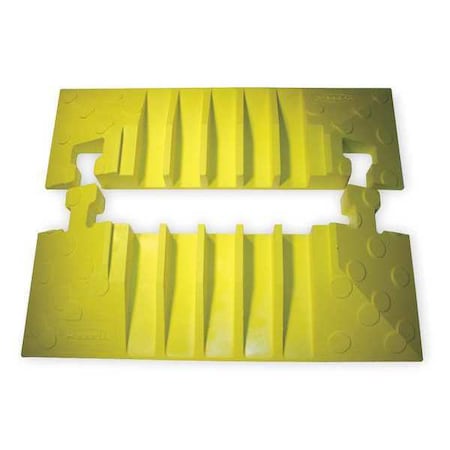 Cable Protector End Cap, 2-3/8 in H, 5-1/4 in, 7-1/2 in L, 20 in W, 5 Channel, Polyurethane, Yellow MPN:HBLTT5ECB