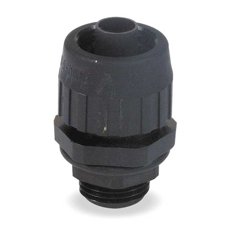 Conduit Fitting Connector, 3/8 in, Threaded, Nylon, Black MPN:P038NBKA