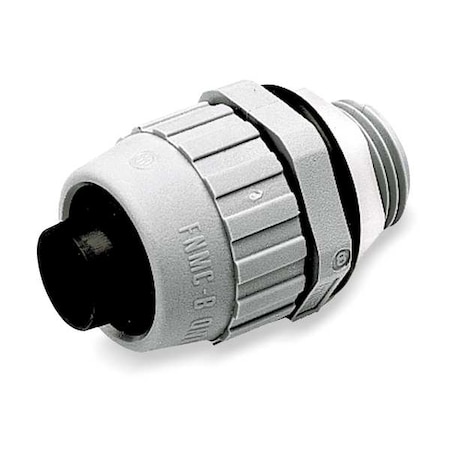 Conduit Fitting Connector, 3/8 in, Threaded, Nylon, Gray MPN:P038NGYA
