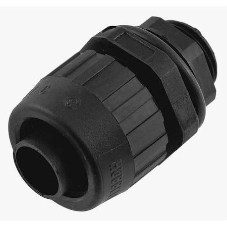 Conduit Fitting Connector, 1/2 in, Threaded, Nylon, PVC Coated, Black MPN:P050NBKA