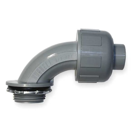 Conduit Fitting Connector, 3/4 in, Liquid-Tight, Nylon, Galvanized, Black MPN:P0759NGY