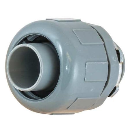 Conduit Fitting Connector, 3/4 in, Liquid-Tight, Nylon, Gray MPN:P075CGY