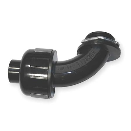 Conduit Fitting Connector, 1-1/4 in, Liquid-Tight, Nylon, Black MPN:P1259NBK