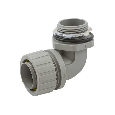 Conduit Fitting Connector, 1-1/4 in, Liquid-Tight, Nylon, Gray MPN:P1259NGY