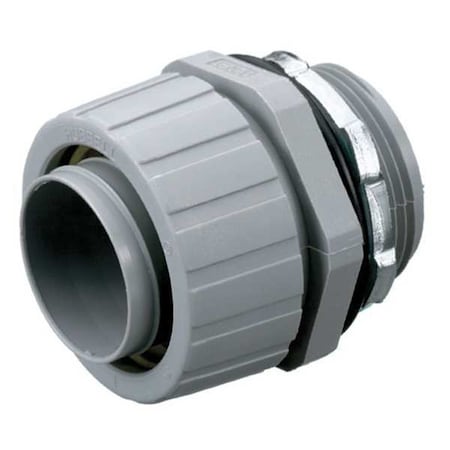 Conduit Fitting Connector, 1-1/4 in, Threaded, Nylon, Gray MPN:P125NGY