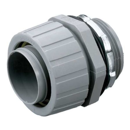 Conduit Fitting Connector, 1-1/2 in, Threaded, Nylon, Zinc Plated, Gray MPN:P150NGY
