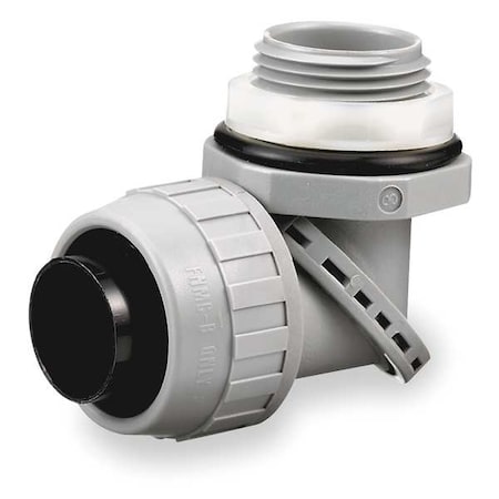 Conduit Fitting Connector, 1/2 in, Threaded, Nylon, Painted, Gray MPN:PS0509NGY
