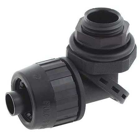 Conduit Fitting Connector, 3/4 in, Threaded, Nylon, PVC Coated, Black MPN:PS0759NBK