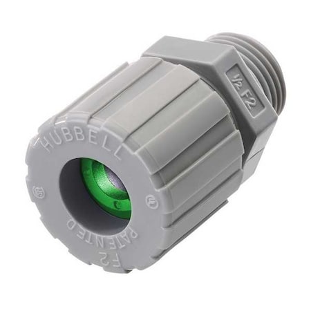 Liquid Tight Connector, 1/2 in., Green MPN:SHC1019CR