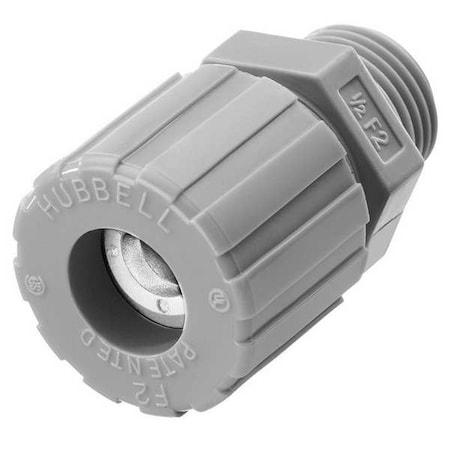 Liquid Tight Connector, 1/2 in., Gray MPN:SHC1022CR