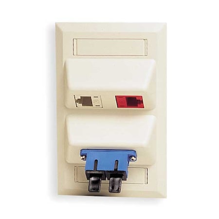 Hubbell 4 Socket Single Gang Network Faceplate - 4 x Total Number of Socket(s) - 1-gang - Office White - 4 x RJ-45 Port(s) MPN:AFP14