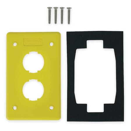 Hubbell 2 Socket Faceplate - 1 x Total Number of Socket(s) - 2-gang - Yellow MPN:HI124PY