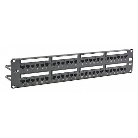 Patch Panel, 3.46in.H, 5e Category, Steel MPN:HP5E48E