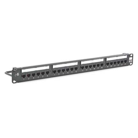 Hubbell Patch Panels, Cat6, 24-Port, UniversalWiring - 24 Port(s) - 24 x RJ-45 - 1U High - Black - Rack-mountable MPN:HP624