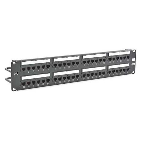 Patch Panel, 3.46in.H, 6 Category, Steel MPN:HP648