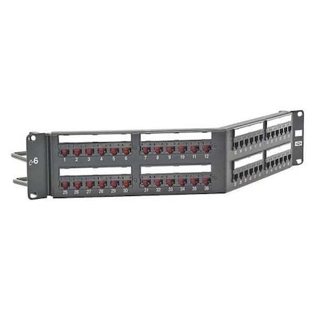 Patch Panel, 48 Ports, 3.46 in. H, Steel MPN:HP648A