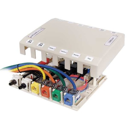 Surface Mount Box, 12 Ports, Office White MPN:HSB12OW