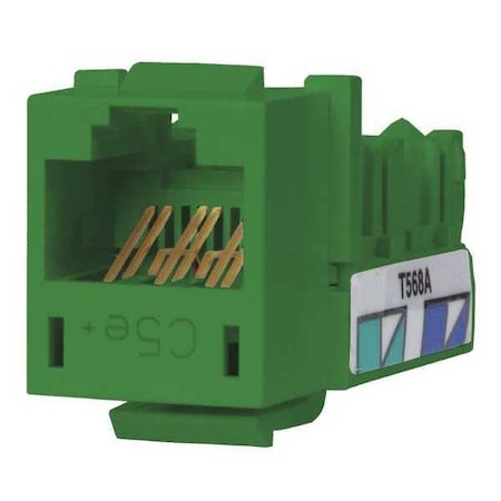 Hubbell SPEEDGAIN Xcelerator HXJ5EGN Cat.5e Connector - 25 Pack - 1 x RJ-45 Network - Green MPN:HXJ5EGN