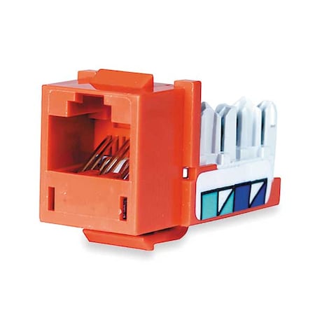 Hubbell Xcelerator HXJ5EOR Cat.5e Keystone Jack - 1 x RJ-45 Network Female - Orange MPN:HXJ5EOR