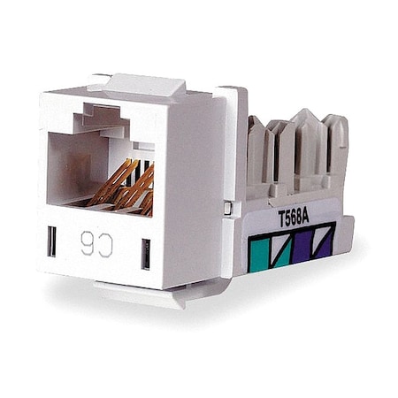 Modular Jack, 0.875 in H, White MPN:HXJ6W
