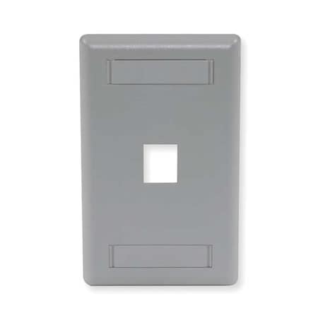 Hubbell IFP11 Single Gang Faceplate - 1 x Socket(s) - 1-gang - Gray MPN:IFP11GY