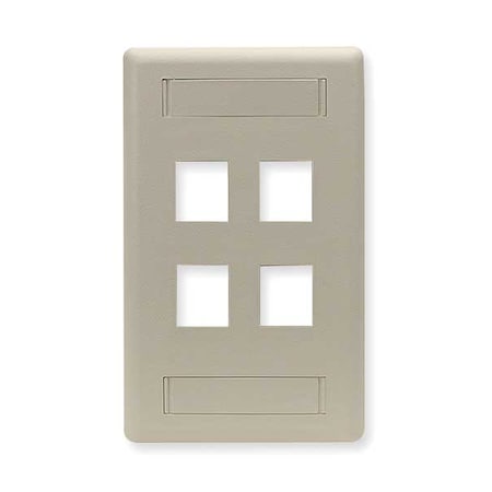 Hubbell 4 Sockets Faceplate - 4 x Socket(s) - 1-gang - Electric Ivory MPN:IFP14EI