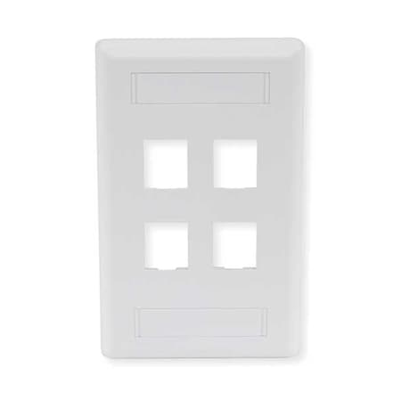 Hubbell 4-Socket IFP14OW Faceplate - 4 x Socket(s) - 1-gang - Office White MPN:IFP14OW