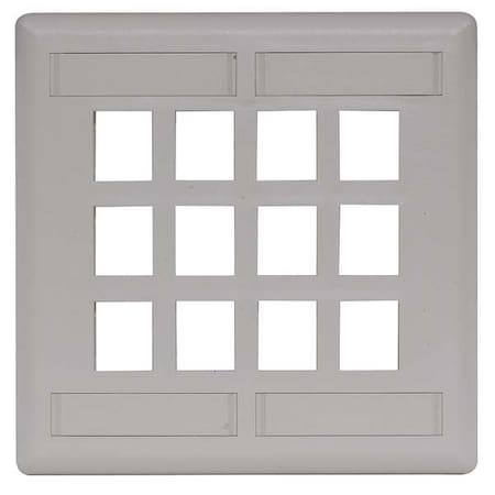 Plate, 12 Ports, Office White, Flush MPN:IFP212OW