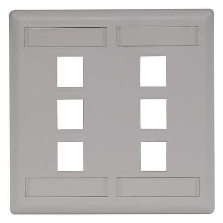 Hubbell IFP26OW - Face Plate, Rear-Loading, 6-port Double-Gang, Office White - 6 x Total Number of Socket(s) - 2-gang - Office White MPN:IFP26OW