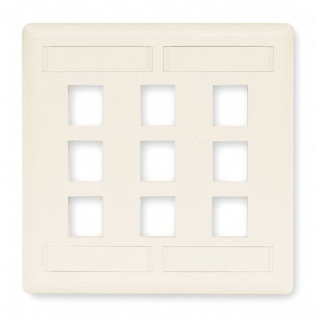 Hubbell 9-Socket IFP29OW Faceplate - 9 x Socket(s) - 1-gang - Office White MPN:IFP29OW