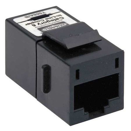 Hubbell SFC6BK Cat.6 Inline Keystone Coupler - 1 x RJ-45 Network Female - 1 x RJ-45 Network Female - Black MPN:SFC6BK