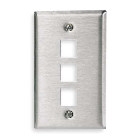 Hubbell SSF13 - Stainless Steel Plate, 1-Gang, 3-port - 3 x Total Number of Socket(s) - 1-gang - Brushed Stainless Steel MPN:SSF13