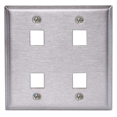 Plate, 4 Ports, Gray, Wall MPN:SSF204