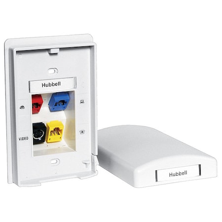 Plate, 4 Ports, White MPN:TPF1W