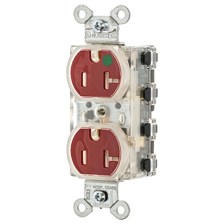 Straight Blade Receptacle, 5-20R, 20 A, 125V AC, 2 Pole, 3 Wire, Flush Mount, Grounded MPN:SNAP8300RLTR