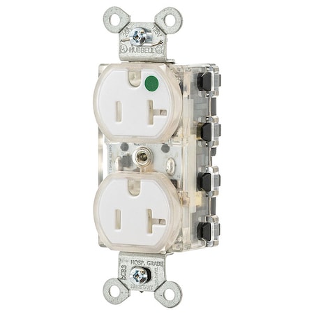 Straight Blade Receptacle, 5-15R, 20 A, 125V AC, 2 Pole, 3 Wire, Flush Mount, Grounded MPN:SNAP8300WLTR